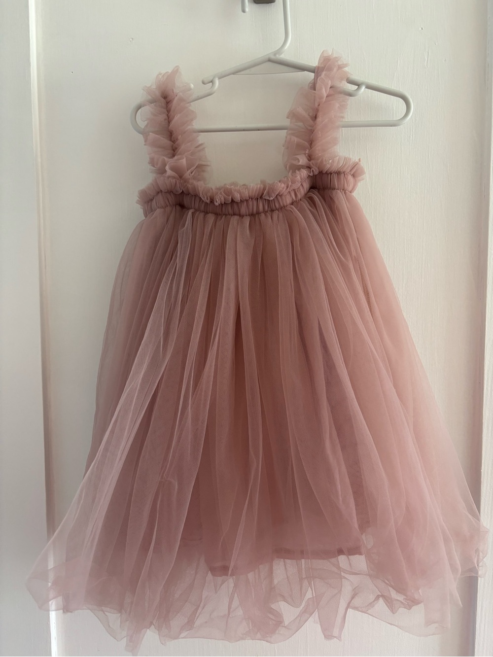 Ruffled Tulle Ballet Fairy Dress in Dusty Pink—Sz 110, like 4T